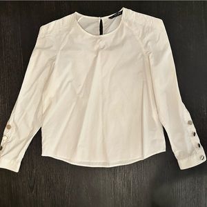 Zara, white top, long sleeves, size S